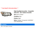thumbnail image 2 of Right Headlight Assembly - Compatible with 2016 - 2017 Subaru Crosstrek, 2 of 2
