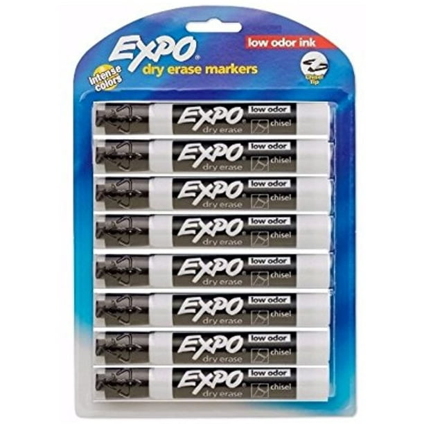 EXPO LowOdor Dry Erase Markers, Chisel Tip, Black, 8Count Walmart
