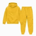 thumbnail image 5 of NOLDARES Kids Boys And Girls Clothes Solid Color Hoodie Sweatshirts and Pant 2Pcs Fall Outfits Set(Y141-Yellow), 5 of 5