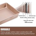 thumbnail image 2 of JOHO BAKING Deep Baking Pans Sets Nonstick,Baking Sheets for Oven,Bakeware Rectangular Cake Pan Set,3 Piece,Gold, 2 of 2