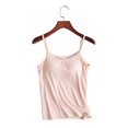 thumbnail image 1 of Women's Camisole Tops With Built In Bra Neck Vest Padded Slim Fit Tank Tops, 1 of 2