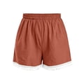 thumbnail image 4 of ByworldtasicNo Boundaries Lace Trim Elastic High Waisted Shorts for Women Summer Casual Loose Lounge Shorts, 4 of 6