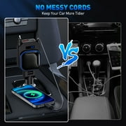 96W Retractable Car Charger, 4 in 1 Car Charger Adapter with USB-A USB-C Port & 2 Retractable Cables, Car Accessories Adapter for SUV, RV, Truck, iPhone 16e/16/15/14/12,Galaxy,Pixel