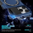 thumbnail image 5 of Dteck Magnetic Case for iPhone 14 Pro Max,Shockproof Silicone Case Compatible with MagSafe Slide Lens Protectio Ring Holder Kickstand Cover for iPhone 14 Pro Max,Royalblue, 5 of 10
