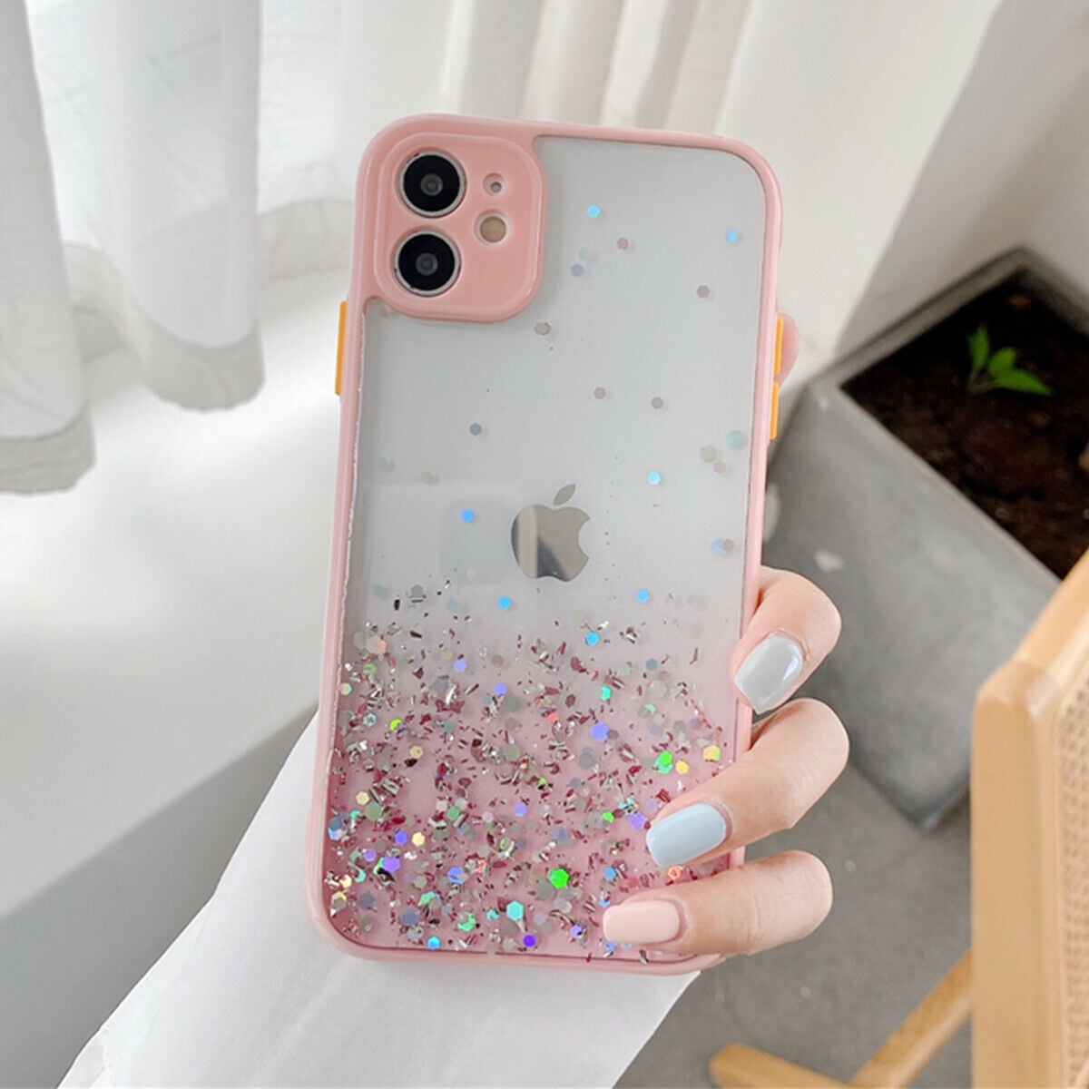 Bling Glitter Case For iPhone 7 Plus 8 XR XS Max Clear Gel Soft Phone Case Cover 