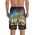 thumbnail image 5 of Salouo 2025 New Year 5 Pattern Men's Sleep Pajama Shorts,Pajama Bottoms Elastic Waistband Sleep Pajama Short PJ Shorts for Men -XX-Large, 5 of 6