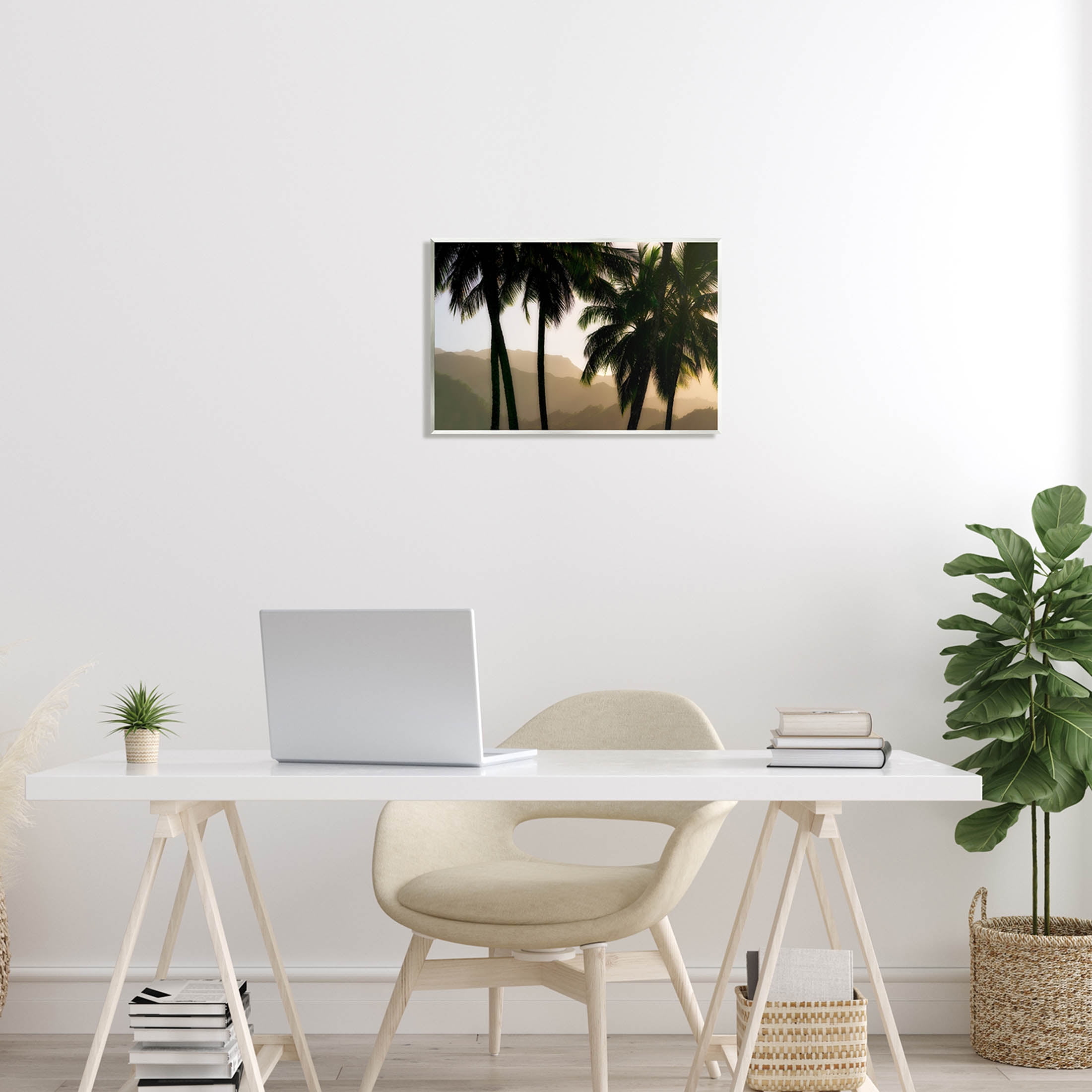 Stupell Industries Sunlit Palm Trees Mountain Peaks Photograph Unframed Art Print Wall Art, Design by Dennis Frates
