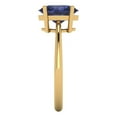 thumbnail image 3 of 2 ct Oval Cut Simulated Blue Sapphire Solitaire Engagement Ring for Women in 18K Yellow Gold, 3 of 5
