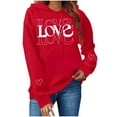 thumbnail image 4 of Valentines Day Hoodies for Women Casual Loose Pullover Sweatshirts Long Sleeve Red Sweater Tops with Pockets, XL, 4 of 7