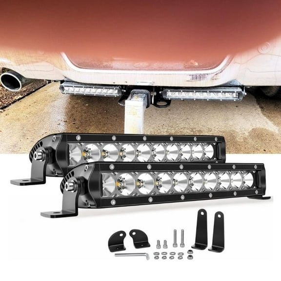 2 Pack LED Pods Light Bar Amber 11" 50w Spot Off Road Lights, Driving Fog Lamp, Waterproof LED Work Light for Pickup Truck SUV ATV UTV Boat Forklift