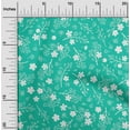 thumbnail image 2 of oneOone Cotton Poplin Teal Blue Fabric Asian Floral Craft Projects Decor Fabric Printed By The Yard 42 Inch Wide, 2 of 4