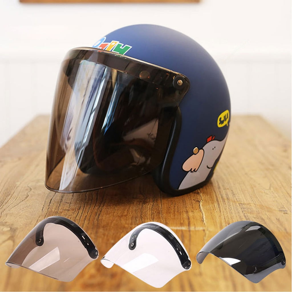 3-Snap Open Face 3/4 Shield for Scratch Resistant UV Protected