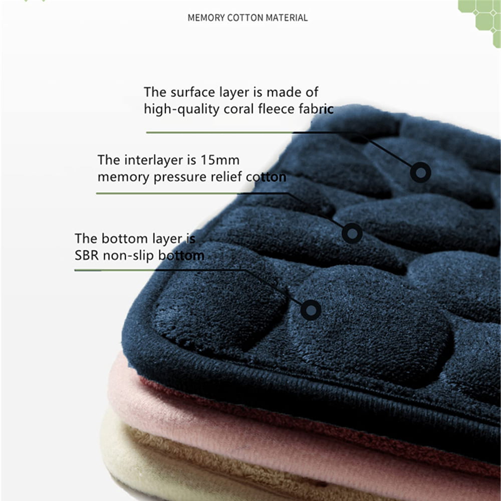 Memory Foam Magic Bath Mat Coral Fleece Carpet Water Absorption