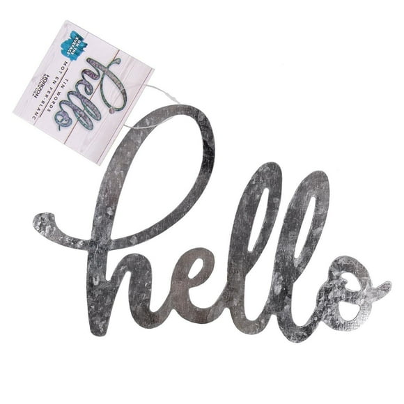 On the Surface™ Décoration murale en fer-blanc « Hello »