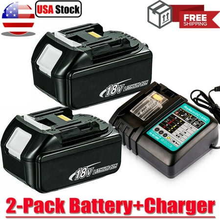 

For Makita 18V 5.0Ah LXT Lithiumion 2x Battery 1x Charger BL1860 BL1830 BL1850