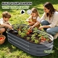 thumbnail image 5 of (2 pack) OBENSKY Galvanized Raised Garden Bed,2 Pack 4x2x1ft Oval Metal Planter Box Outdoor for Vegetables,Flowers,Fruits-Gray, 5 of 11
