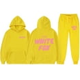 thumbnail image 1 of 2025 White Fox Unisex Letter Print Loose Hoodie Pants Set, 1 of 3