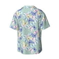 thumbnail image 2 of Easygdp Colorful Butterfly Men's Casual Short-sleeved Shirt with Pocket and Button Suitable for Beach Vacation Leisure - Large, 2 of 7