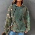 thumbnail image 1 of EGNMCR Chandails à Capuche pour Femmes, Chandails Décontractés à Manches Longues avec Poche, Imprimé Floral, Cordon de Serrage, Chandails à Capuche Surdimensionnés, 1 of 6