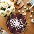thumbnail image 2 of Red Black Round 15 Inch Placemats Set of 6, Southwest Geometric Aztec Farmhouse Tribal HeatResistant Non Slip Place Mats for Dining Table, Wipeable Braided Kitchen Table Mats for Housewarming, 2 of 9