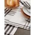 thumbnail image 6 of Contemporary Home Living Windowpane Plaid Cotton Placemats - 19" - Gray and Cream - Set of 6, 6 of 8