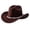 #01Coffee, variant on Western Cowboy Hats for Women Classic Felt Wide Brim Fedora Hat with Belt Buckle Retro Panama Hat Unisex Rolled up Cap Brown One Size