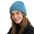 thumbnail image 7 of CYSFASHION Beanie for Women Cozy Beanies Hats Men Oversized Skull Cap Fall Fashion Must Have Fleece Men's Hats & Caps Sky Blue, 7 of 7