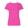 thumbnail image 3 of JGGSPWM Women's Stretchy Scoop Neck Long Sleeve Slim Fit T Shirt Tunic Tops Tee Hot Pink 2XL, 3 of 5