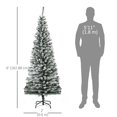 thumbnail image 3 of HOMCOM Snow Flocked Pencil Christmas Tree Slim Artificial Christmas Tree, 3 of 10