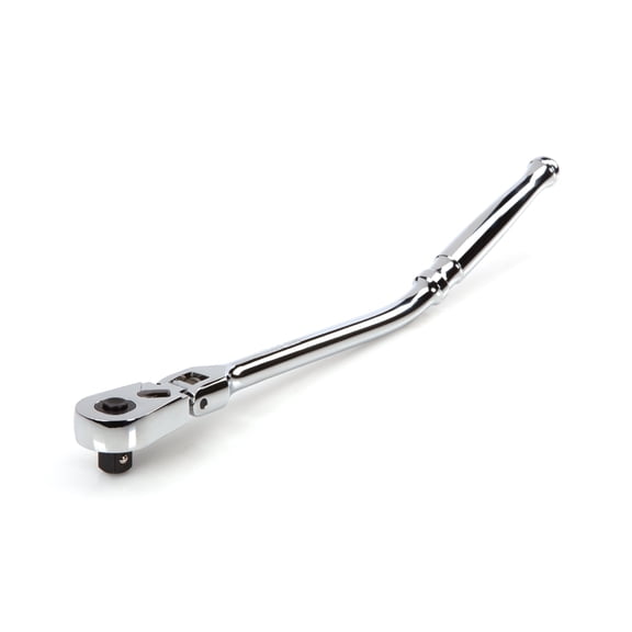 TEKTON 3/8 Inch Drive x 12 Inch Flex Head Quick-Release Bent Handle Long Ratchet | SRH33112