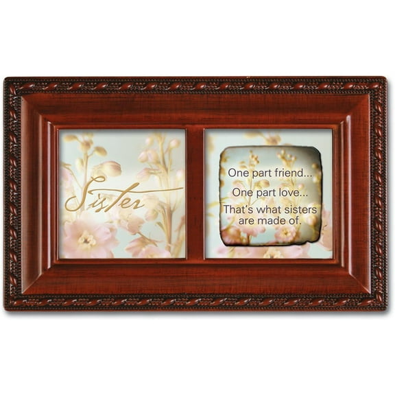 Cottage Garden Sister Petite Woodgrain Music Box Plays Friends are for
