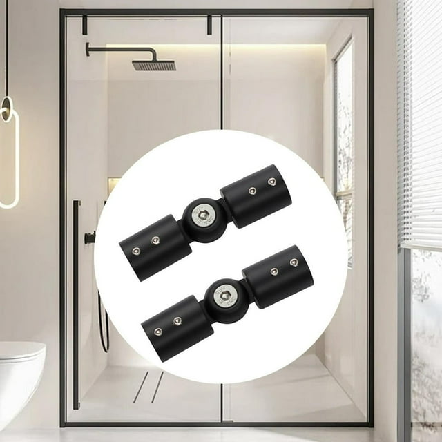 CHOK 2 Pcs Connecteur de Tringle Salle de Bain Porte Vitrée Réglable 19mm Brossé