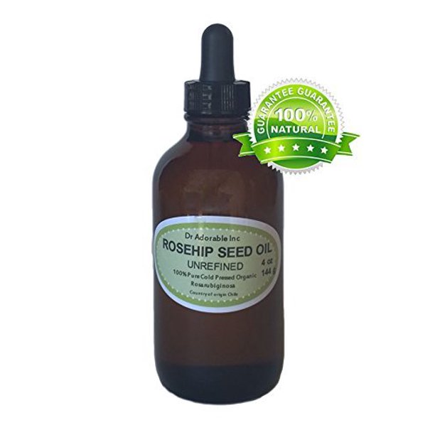 Dr Adorable 100 Pure Rosehip Seed Oil Organic Cold Pressed Unrefined Natural Hair Skin Anti Aging 4 Oz With Dropper Walmart Com Walmart Com