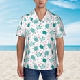 thumbnail image 5 of Uemuo Sea Turtle Printed Regular Fit Short Sleeve Casual Hawaiian Shirt for Men,Aloha shirt,Tropical shirt,Floral print shirt,Vacation Beach shirt-, 5 of 9