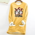 thumbnail image 2 of Feancey Merry Christmas Sweatshirts for Women Winter Fleece Lined Pullover Funny Casual Gnomes Print Crewneck Tops Fuzzy Thermal Loungewear Pajamas Yellow S, 2 of 4