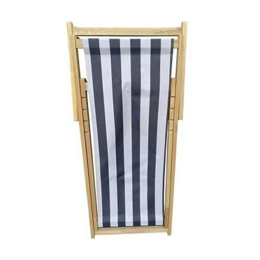 Resenkos Adjustable Sling Chair Natural Wooden Frame, Navy White Stripe Canvas Adirondack Chair