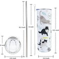 thumbnail image 6 of Cat Tumbler With Lid and Straw 20 oz Insulated Cat Skinny Tumbler Stainless Steel Water Bottle Travel Mug Coffee Wine Cups Cat Tumblers for Cat Lovers Gifts for Women, 6 of 6