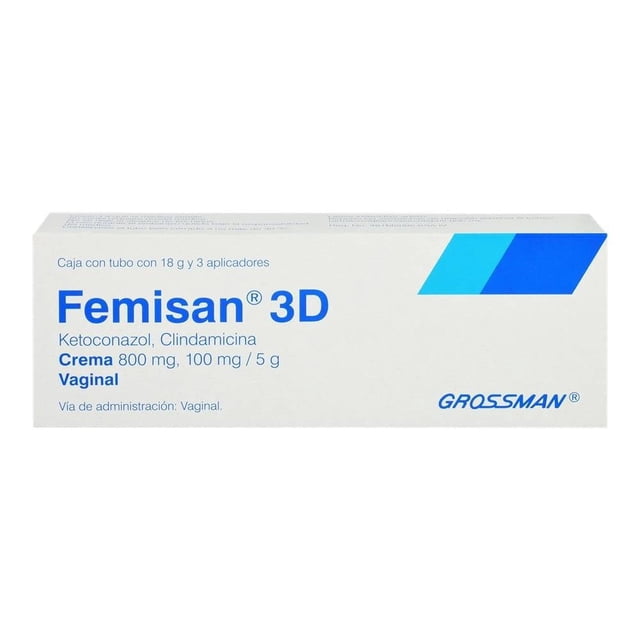 Femisan 3D 800 mg/100 mg/5 g crema vaginal tubo con 18 g y 3 aplicadores