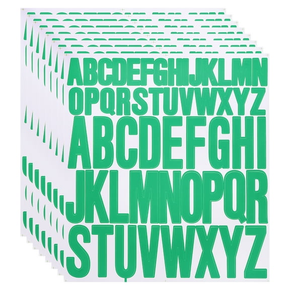 8 Sheet Vinyl Letter Sticker, 1 Inch, 2 Inch 416Pcs Stick Letters, Green