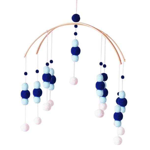 Bola de pelo Carillón de viento Habitación de bebé Cochecito Cama infantil Bola de pelo Campana de viento Adorno colgante de techo Vogacara HA5730-04B
