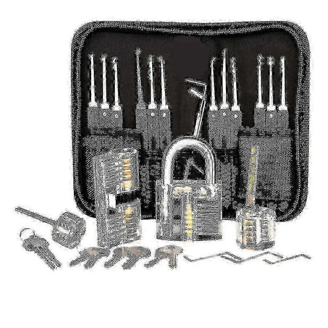 Lock Picking Kit, 25-piece Lock Picking Kit, Practice Tools With 3 Clear Locks_aa