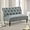 Grey Loveseat, variant on Rosevera Larkin Upholstered Tufted Fine Polyester Chair Loveseat Sofa Bench with Armless Design Easy Assembly for Living Room Bedroom, Beige