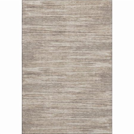 HomeRoots 671256 8 x 10 ft. Taupe, Ivory & Beige Striped Transitional Washable Machine Made Rectangle Area Rug with UV Protection