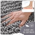 thumbnail image 3 of Alfombra para baño Yimobra, extralarga, antideslizante, de chenilla, gris, 3 of 7