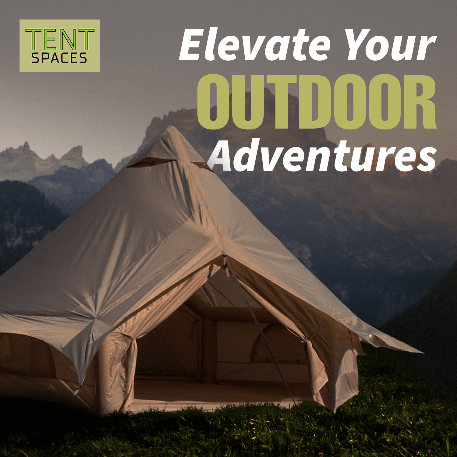 Tentspaces - Inflatable Tents for Camping | Glamping Tent | Blow Up Tent | Air Tents for Camping Adult | Lightweight | Durable | Quick Assembly | Includes Air Pump Pegs & Ropes | 5 Person (Rene 4400)