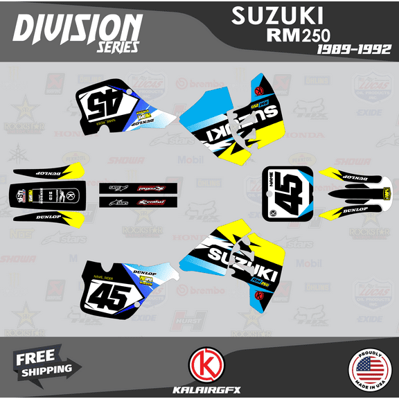 Kalair GFX Graphics Kit for Suzuki RM250 (1989-1992) Division Series