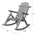 thumbnail image 3 of Tcbosik Wooden Rocking Chair, Outdoor Rocker with High Back, Accent Lounge Chair for Patio, Garden, Porch, Backyard, Light Gray, 3 of 11