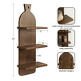 thumbnail image 3 of Kate and Laurel Braxton Modern Farmhouse Three-Tier Wall Shelf, 12 x 7 x 32, Natural Brown, Transitional Tiered Wood Display Shelf for Kitchen Spice Rack, 3 of 9
