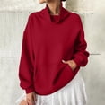 thumbnail image 2 of NominalSnug Women's Cowl Neck Sweatshirt Lightfleece Lined Loose Fit Pullover Top with Pocket, 2 of 7