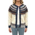 thumbnail image 5 of JUUNthy Womens Knit Cardigan, Long Sleeve Button Front Vintage Graphic Casual Fashion Sweater Outwear Lake Blue M, 5 of 11